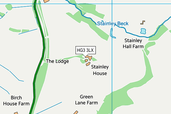 HG3 3LX map - OS VectorMap District (Ordnance Survey)