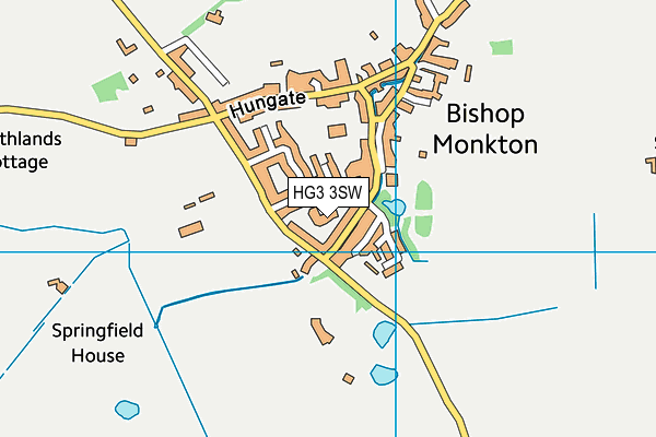 HG3 3SW map - OS VectorMap District (Ordnance Survey) HG3 3SW map - OS VectorMap District (Ordnance Survey)