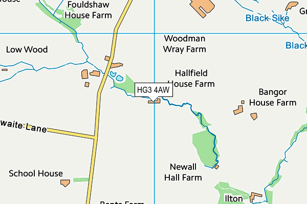 HG3 4AW map - OS VectorMap District (Ordnance Survey) HG3 4AW map - OS VectorMap District (Ordnance Survey)