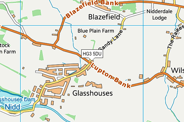 HG3 5DU map - OS VectorMap District (Ordnance Survey)