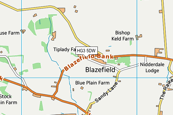 HG3 5DW map - OS VectorMap District (Ordnance Survey) HG3 5DW map - OS VectorMap District (Ordnance Survey)