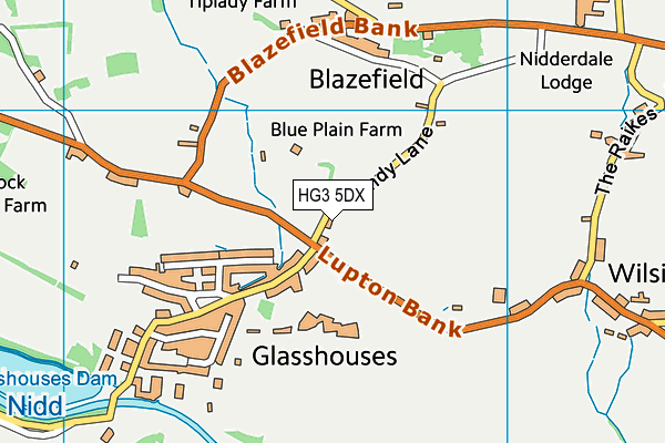 HG3 5DX map - OS VectorMap District (Ordnance Survey) HG3 5DX map - OS VectorMap District (Ordnance Survey)