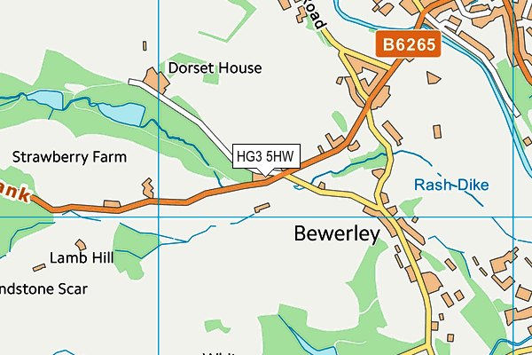 HG3 5HW map - OS VectorMap District (Ordnance Survey)