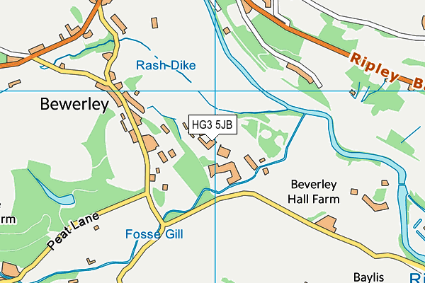 HG3 5JB map - OS VectorMap District (Ordnance Survey)