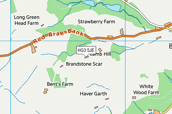 HG3 5JE map - OS VectorMap District (Ordnance Survey)