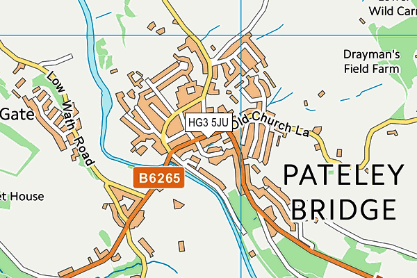 HG3 5JU map - OS VectorMap District (Ordnance Survey)