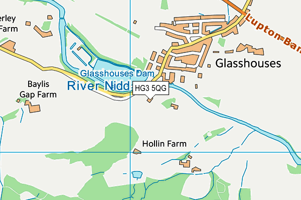 HG3 5QG map - OS VectorMap District (Ordnance Survey)