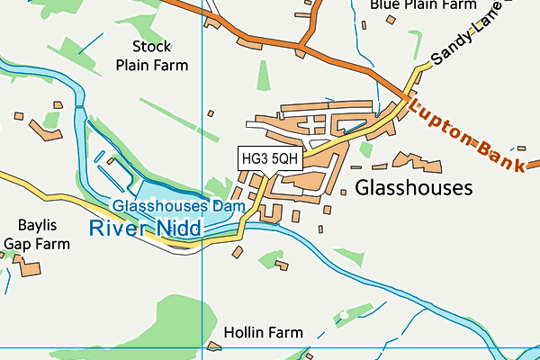 HG3 5QH map - OS VectorMap District (Ordnance Survey)