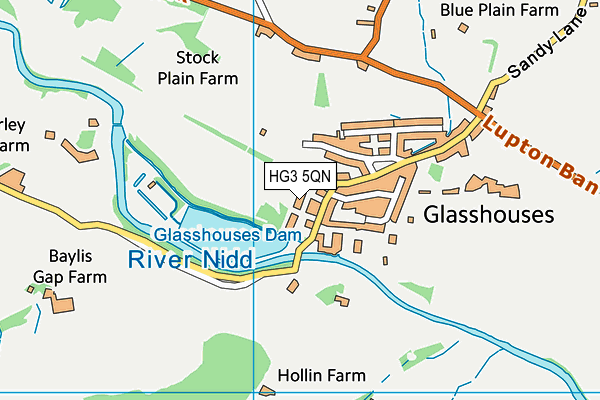 HG3 5QN map - OS VectorMap District (Ordnance Survey) HG3 5QN map - OS VectorMap District (Ordnance Survey)