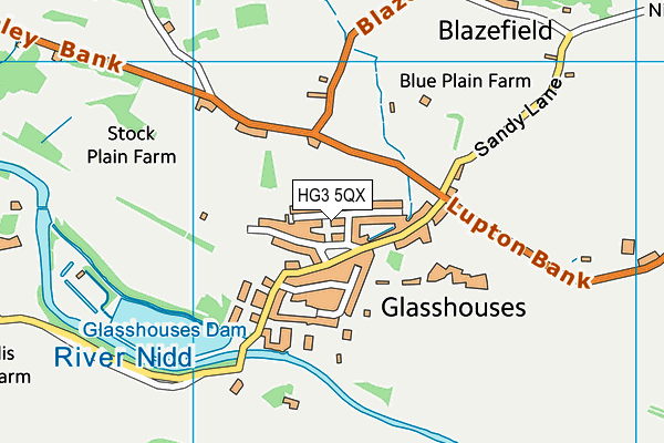 HG3 5QX map - OS VectorMap District (Ordnance Survey)