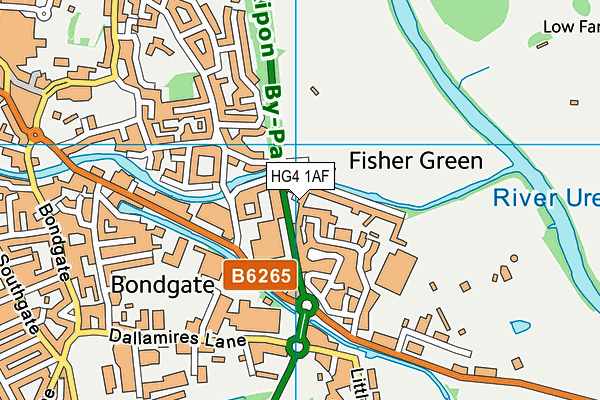 HG4 1AF map - OS VectorMap District (Ordnance Survey) HG4 1AF map - OS VectorMap District (Ordnance Survey)