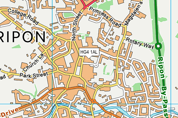 HG4 1AL map - OS VectorMap District (Ordnance Survey) HG4 1AL map - OS VectorMap District (Ordnance Survey)