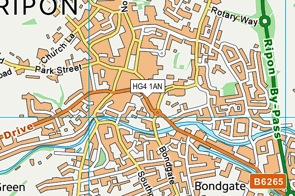 HG4 1AN map - OS VectorMap District (Ordnance Survey) HG4 1AN map - OS VectorMap District (Ordnance Survey)