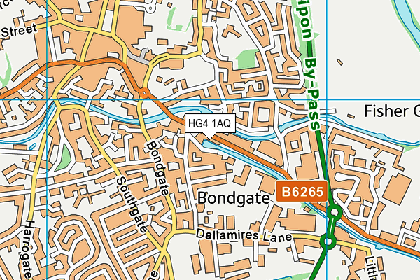 HG4 1AQ map - OS VectorMap District (Ordnance Survey)