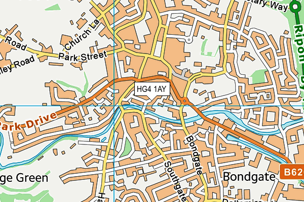HG4 1AY map - OS VectorMap District (Ordnance Survey) HG4 1AY map - OS VectorMap District (Ordnance Survey)