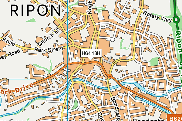 HG4 1BH map - OS VectorMap District (Ordnance Survey) HG4 1BH map - OS VectorMap District (Ordnance Survey)