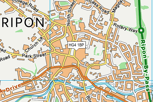 HG4 1BP map - OS VectorMap District (Ordnance Survey) HG4 1BP map - OS VectorMap District (Ordnance Survey)