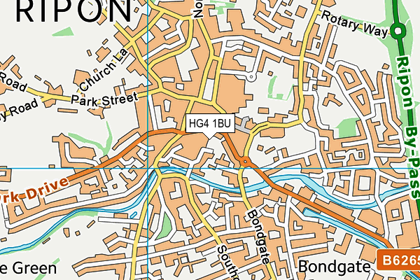 HG4 1BU map - OS VectorMap District (Ordnance Survey) HG4 1BU map - OS VectorMap District (Ordnance Survey)