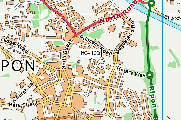 HG4 1DQ map - OS VectorMap District (Ordnance Survey) HG4 1DQ map - OS VectorMap District (Ordnance Survey)