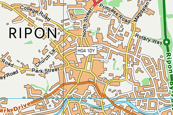 HG4 1DY map - OS VectorMap District (Ordnance Survey) HG4 1DY map - OS VectorMap District (Ordnance Survey)