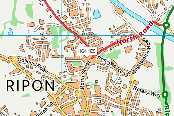 HG4 1ES map - OS VectorMap District (Ordnance Survey) HG4 1ES map - OS VectorMap District (Ordnance Survey)