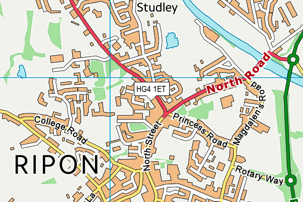 HG4 1ET map - OS VectorMap District (Ordnance Survey) HG4 1ET map - OS VectorMap District (Ordnance Survey)