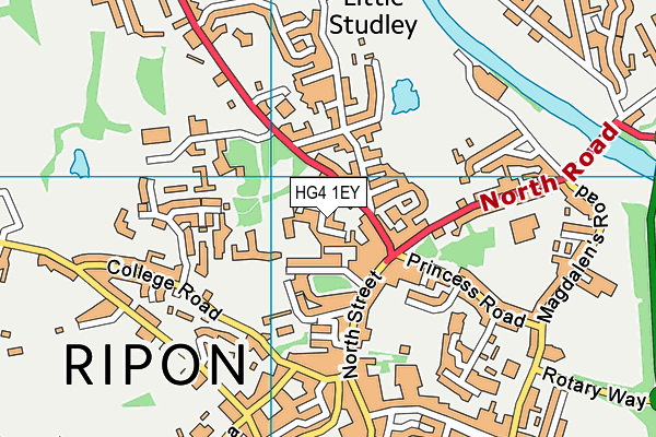 HG4 1EY map - OS VectorMap District (Ordnance Survey) HG4 1EY map - OS VectorMap District (Ordnance Survey)