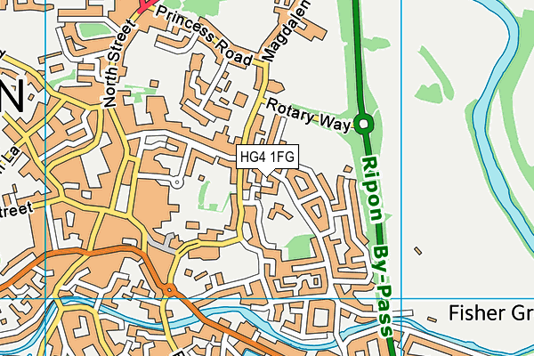 HG4 1FG map - OS VectorMap District (Ordnance Survey) HG4 1FG map - OS VectorMap District (Ordnance Survey)
