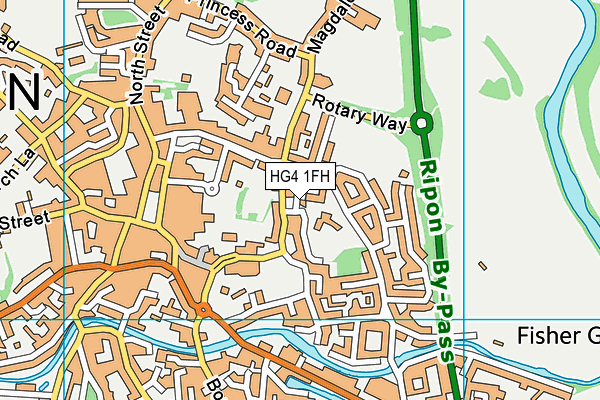 HG4 1FH map - OS VectorMap District (Ordnance Survey) HG4 1FH map - OS VectorMap District (Ordnance Survey)