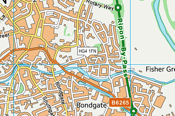 HG4 1FN map - OS VectorMap District (Ordnance Survey) HG4 1FN map - OS VectorMap District (Ordnance Survey)