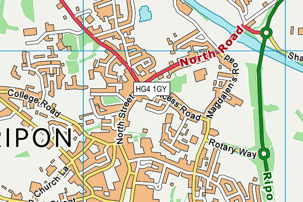 HG4 1GY map - OS VectorMap District (Ordnance Survey)