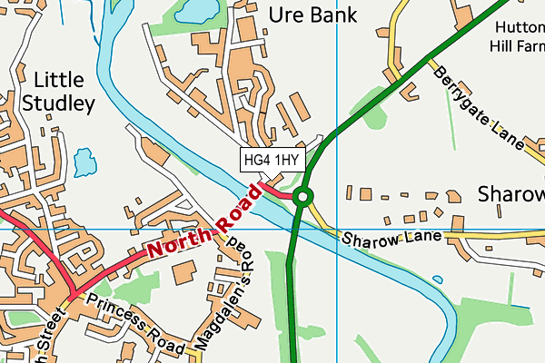 HG4 1HY map - OS VectorMap District (Ordnance Survey)