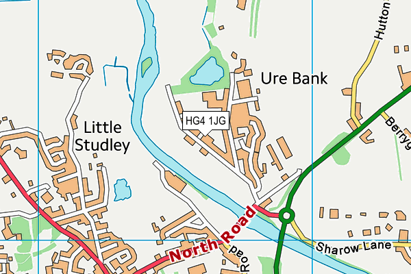 HG4 1JG map - OS VectorMap District (Ordnance Survey) HG4 1JG map - OS VectorMap District (Ordnance Survey)