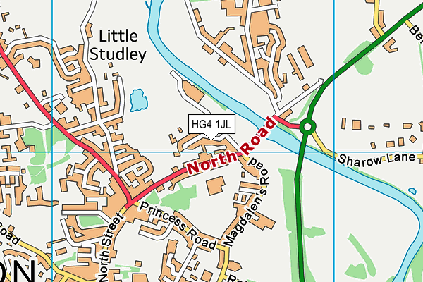 HG4 1JL map - OS VectorMap District (Ordnance Survey)