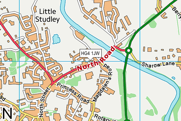 HG4 1JW map - OS VectorMap District (Ordnance Survey)