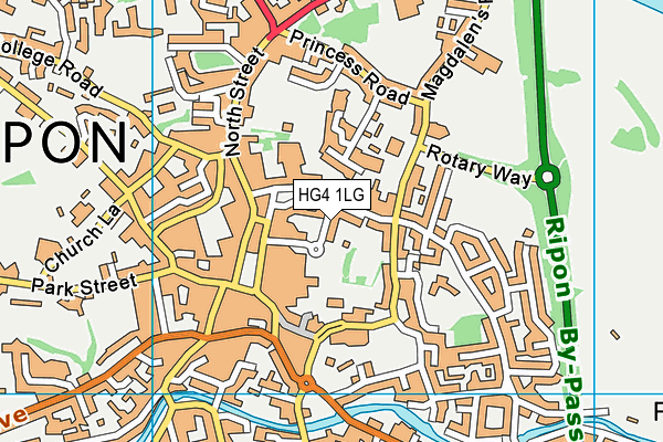 HG4 1LG map - OS VectorMap District (Ordnance Survey) HG4 1LG map - OS VectorMap District (Ordnance Survey)
