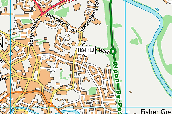 HG4 1LJ map - OS VectorMap District (Ordnance Survey) HG4 1LJ map - OS VectorMap District (Ordnance Survey)
