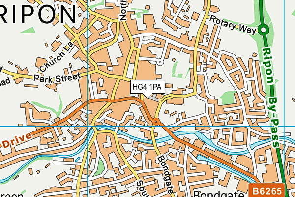 HG4 1PA map - OS VectorMap District (Ordnance Survey) HG4 1PA map - OS VectorMap District (Ordnance Survey)