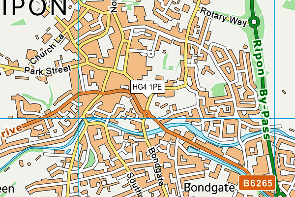 HG4 1PE map - OS VectorMap District (Ordnance Survey) HG4 1PE map - OS VectorMap District (Ordnance Survey)