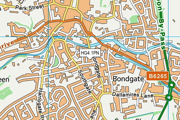 HG4 1PN map - OS VectorMap District (Ordnance Survey)