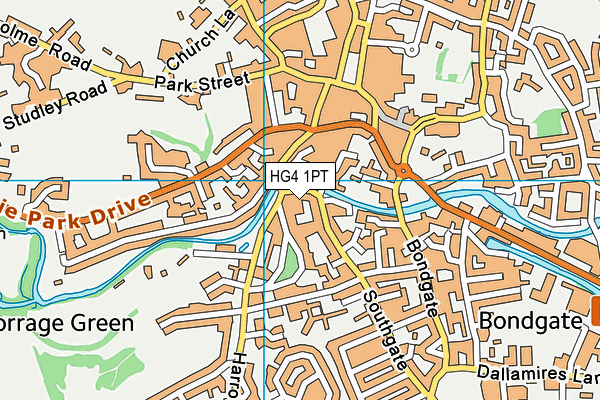 HG4 1PT map - OS VectorMap District (Ordnance Survey)