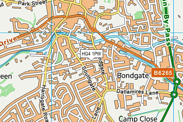 HG4 1PW map - OS VectorMap District (Ordnance Survey) HG4 1PW map - OS VectorMap District (Ordnance Survey)