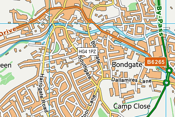 HG4 1PZ map - OS VectorMap District (Ordnance Survey) HG4 1PZ map - OS VectorMap District (Ordnance Survey)