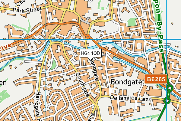 HG4 1QD map - OS VectorMap District (Ordnance Survey) HG4 1QD map - OS VectorMap District (Ordnance Survey)