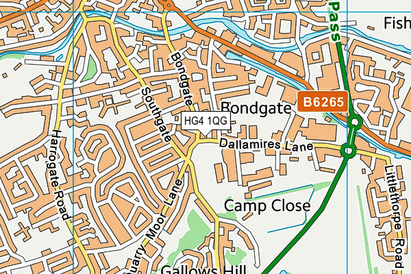 HG4 1QG map - OS VectorMap District (Ordnance Survey)