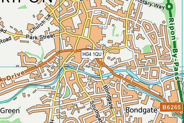 HG4 1QU map - OS VectorMap District (Ordnance Survey) HG4 1QU map - OS VectorMap District (Ordnance Survey)
