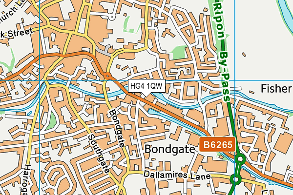 HG4 1QW map - OS VectorMap District (Ordnance Survey) HG4 1QW map - OS VectorMap District (Ordnance Survey)