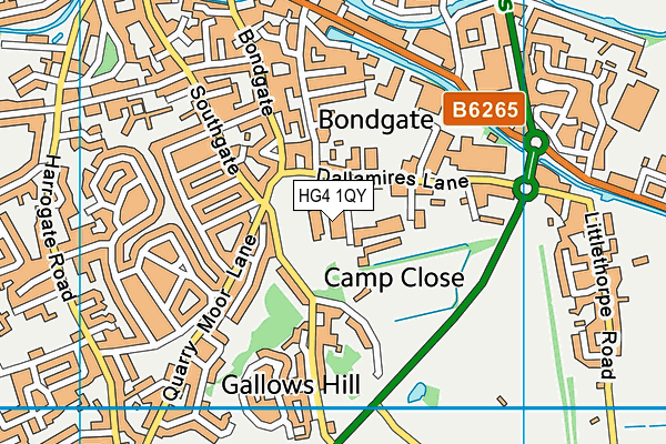 HG4 1QY map - OS VectorMap District (Ordnance Survey)
