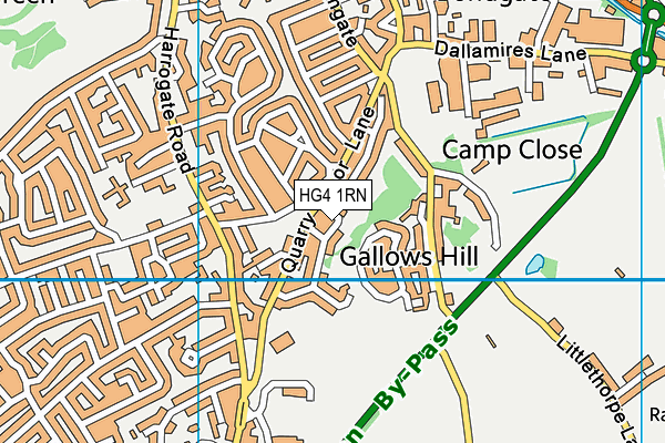 HG4 1RN map - OS VectorMap District (Ordnance Survey) HG4 1RN map - OS VectorMap District (Ordnance Survey)