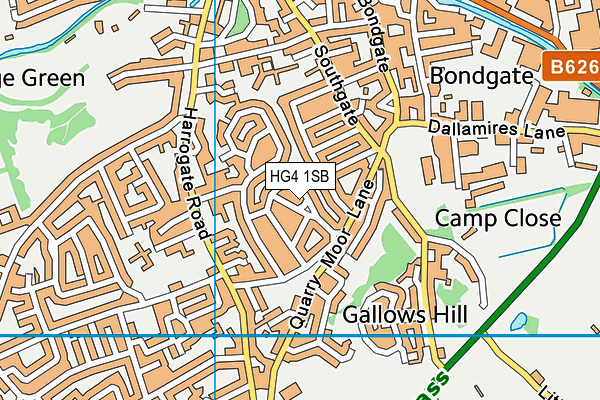 HG4 1SB map - OS VectorMap District (Ordnance Survey) HG4 1SB map - OS VectorMap District (Ordnance Survey)